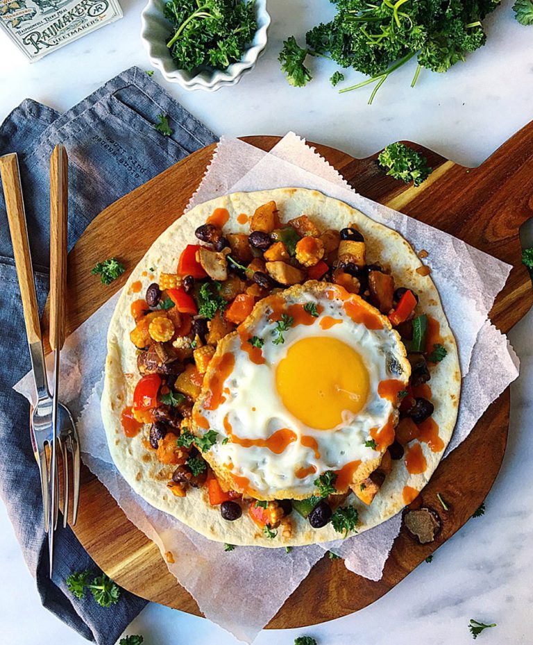 Spicy vegetarian breakfast burrito by Nandita Raijmakers Heetmakers